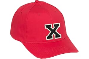 4SOLD Unisex Jungen Mädchen Mütze Baseball Rot Cap Marineblau Hut Kinder Kappe Alphabet A-Z Gestickt in der EU