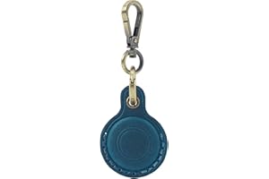 AirGear® RetroDrop - Airtag Schlüsselanhänger Leder ECHT, Airtag Anhänger ECHTES Leder, Airtag Hülle kompatibel mit Apple Airtag, Airtag Halter, Airtag Case, Handmade (Blue)