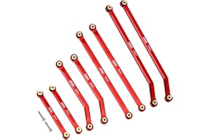 INJORA CNC Alluminio Links Set Liquidazione Elevata 4 Links Set per 1/24 RC Crawler Car Axial SCX24 Gladiator AXI00005, 8PCS(Rosso)