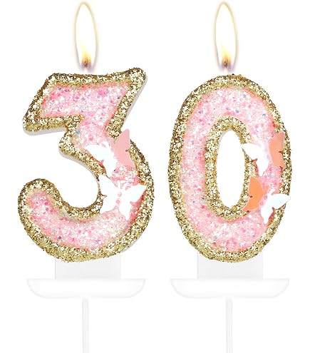 Candela Numero 3 Rosa Baby Con Coroncina Oro Glitter - Alta 9 Cm Per Torta Di Compleanno