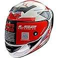 LS2 Helmets - FF352 Rookie - Betha - Gloss White Red - Single Visor Full Face Helmet (2XL - 600 MM)