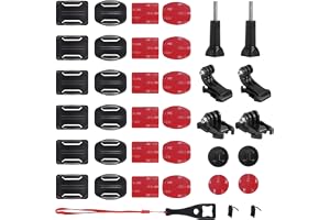35-pack Actionkamerafästen med klämmor för GoPro - Platt och böjd montering inklusive stativadapter och hjälmfäste för Hero och DJI Osmo Action-kameror