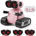 SGILE Emotional Remote Control Rc Robot Toys, Interactive Robot With Many Types of Facial Expressions Led Eyes and Music Walking Singing Gifts for Kids Boys Girls Birthday age 3 4 5 6 7 Year Old, Pink