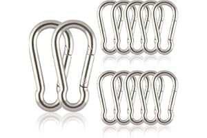 ESPORTIC Espotic Mini Moschettoni[12 Pezzi], Fibbia Sicura per Amache, Moschettone Inox, Moschettoni in acciaio inox, Moschettoni per Amaca, Amache, Escursioni, Viaggi, Tende120 kg(Carico Massimo)