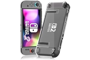 RHOTALL Custodia agganciabile per Nintendo Switch 2 2025, custodia protettiva trasparente in PC, cover rigida per Nintendo Switch 2 joycon, assorbimento degli urti e resistenza ai graffi