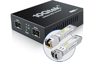 10Gtek Convertisseur de Média SFP+ G0200-SFP (Kit #33), 10GBase-T PortéE 30m, Module SFP+ LR 10km SMF 1310nm
