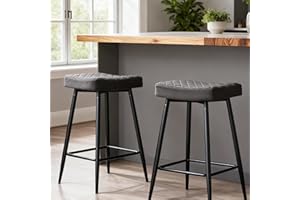 AINPECCA Bar Stools Set of 2-Velvet Grey Barstools with Black Metal Legs, Kitchen Island Stools, High Bar Chairs for Island Counter, Pub, Bistro