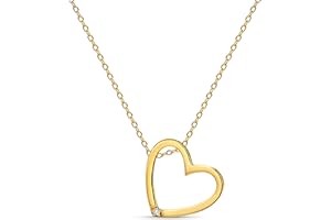 Miore 9-karatowe żółte złoto 375 / białe złoto/różowe złoto naszyjnik w kształcie serca z okrągłym brylantem - wisiorek w kształcie serca na łańcuszku belcher 42 cm dla kobiet, złoty, Diament