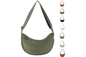 APMGONT Damen Cord Crossbody Bag, Halbmond Tasche Umhängetasche, Damen Halbmond Tasche Schultertasche Mit Einstellbar Schultergurt Lässige Umhängetasche aus Cord für jeden Anlass