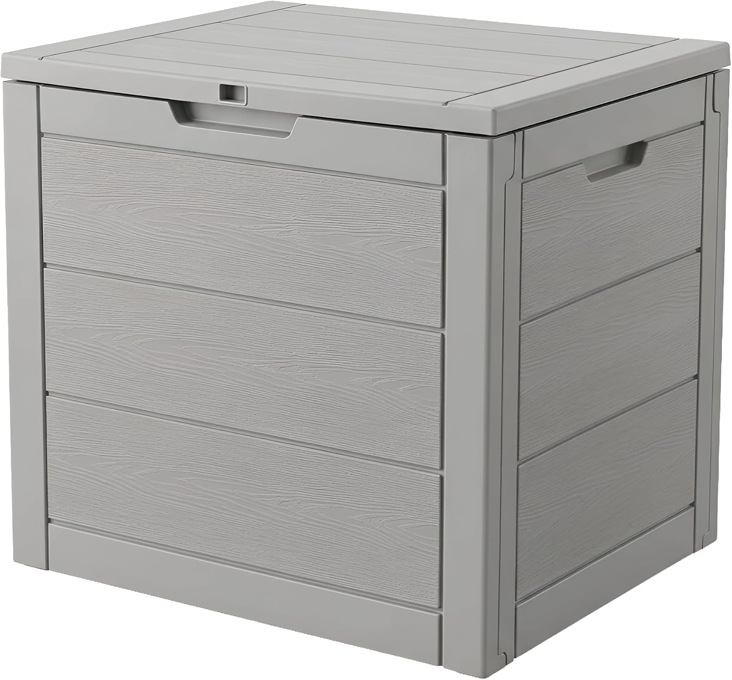 Outdoor Storage Box, 35 Gallon Deck Box, 132 Litre Waterproof Resin Storage Bin for Patio Cushions, Gardening Tools, Accessories, Lockable, UV Resistant Garden Chest Utility Handles Lid (Grey)