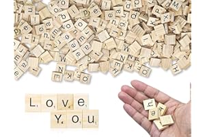 KAPSING 200 Lettres en Bois, Puzzle de Lettres de l'Alphabet de A à Z, pour la Maison, le Bureau, les Cafés, les Restaurants, les Boutiques, les Anniversaires Décoration de Fête