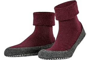 FALKE mujer Cosyshoe calcetín pantufla antideslizante nubs impreso en suela de fieltro agarre mejorado grueso interior de felpa transpirable regulación del clima antiolores lana 1 par