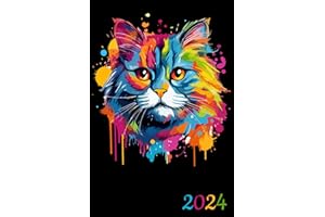 Agenda Settimanale 2024: 1 Settimana Su 2 Pagine | Formato Piccola (A5), a tema gatti