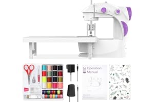 KPCB TECH Mini Sewing Machine for Beginners, Electric Sewing Machines with 42PCS Sewing Tools and Extension Table, Gift for Kids