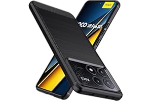 Natbok Funda para Poco X6 Pro 5G,TPU Suave + Fibra de Carbono Flexible Carcasa,Grado Militar a Prueba de Golpes,Anti-Raspaduras,Antideslizante Funda para Xiaomi Poco X6 Pro 5G,Negro