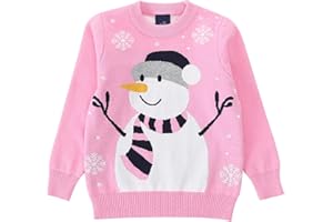 De feuilles Kids Boys Girls Knitted Christmas Jumper Reindeer Snowman Pullover Sweater Knitwear Tops