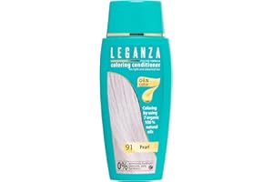 ‎LEGANZA Leganza Natürliches Balsam Haarfärbemittel Farbe Perlmutt Nº 91 | Ammoniakfreies Haarfärbemittel | Angereichert mit 7 Natürlichen Ölen | 150 ml