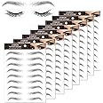 Goodern 8 Sheets Eyebrow Stickers,Imitation Eco Eyebrow Sticker,Waterproof Eyebrow Transfers Stickers,4D Hair-Like Nature False Eyebrows,Long Lasting Eyebrow Sticker Grooming Shaping Sticker-Style A