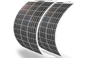 BOKENTIO 400W Flexibles Solarpanel 2x200W 24V/12V Monokristalline Biegbare-Semi-Flexible Solarpanel Ladegerät Off-Grid für RV Boot Kabine Van Auto Unebenheiten Oberflächen