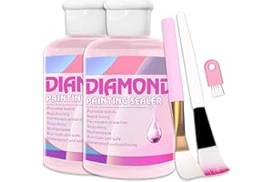 FANFALUV Diamond Art Sealer Kit - 240ml Fast Drying & Strong Bond Painting Glue With Brushes for DIY Art, Accessories & Puzzle Tools - Permanent Hold