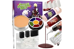 DE'LANCI DE'LACI Maquillage d'Halloween pour adultes, maquillage de vampire pour déguisement, maquillage d'effets spéciaux d'Halloween, colle cosmétique professionnelle pour le visage, effets spéciaux, cosplay