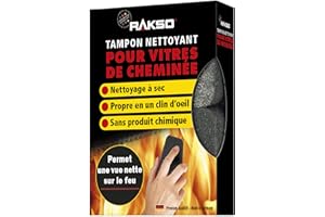 RAKSO Nettoyant Vitre Insert Cheminée - 2 Nettoyants Vitre Poêle à Bois, Nettoyant Vitre Cheminée, Nettoyant Insert Cheminée, Nettoyant Bois, Produit Nettoyage Vitre Insert Cheminée