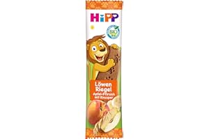 ‎HIPP HiPP Löwe Müesli Riegel Hafer-Knusper Apfel-Pfirsich (24 x 20g), ab 1 Jahr, Süße nur aus Früchten, in bester Bio-Qualität