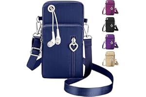 QXRXN Borsa Porta cellulare a tracolla donna, borse da braccio per cellulare in tessuto, piccola telefono borsa borsetta portafoglio tracolla con ingresso per cuffie Regalo per donna per compleanno Natale