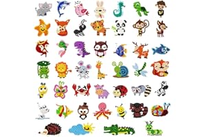 CHYEEH Diamond Painting Kit Bambino, 46 Pezzi DIY Pittura Diamante Animali Adesivi, Kit Mosaico per Bambini 5D Adesivi Diamante Kit Ricamo Diamante per Bambini e Principianti Adulti