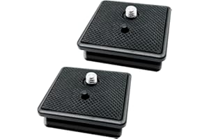 IOUALEY 2 Pack 41mm Tripod Quick Release Plate, Compatible with Sunpak Kalimar Zomei Tripod, Black, Camera Mounting Adapter