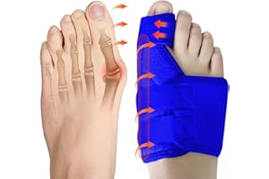 Ruilaibao Bunion Corrector Big Toe Straightener for Women and Men Bunion Splint for Big Toe Pain Relief Bunion Support for Day Night Foot Pain Relief (Royal blue, right)