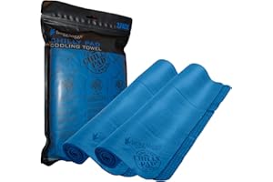 FROGG TOGGS Chilly Pad Cooling Towel Multi Pack Asciugamano di Raffreddamento, Blu, Confezione da 2, 33"x13" (Pacco da 2) Unisex-Adulto