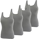 HERMKO Mädchen Träger Top – 4er Pack, Aus 100% Bio-Baumwolle, Kochfest & Trocknergeeignet