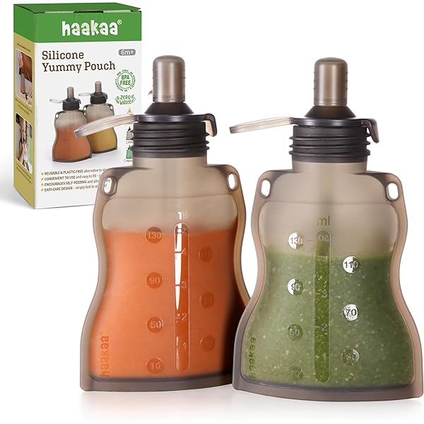 Wiederverwendbare Silikon Quetschbeutel 156ml - Babybrei Beutel Für Pürees & Smoothies