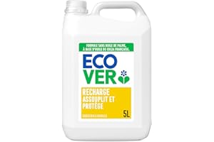 Ecover Adoucissant, Adoucissant Liquide pour Linge aux Extraits Botaniques, Parfum Gardenia et Vanille, 166 Lavages, Bouteille Recharge de 5 Litres