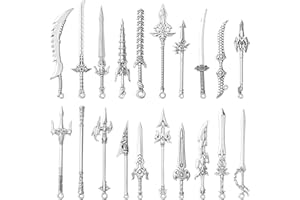 UR URLIFEHALL 40 Pcs Tibetan Style Weapon Charms Antique Silver Dagger Knife Sword Charms for DIY Jewellery Crafts Bookmarkers Decor