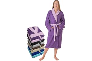 LEBENGOOD Albornoz Mujer 100% Algodón Rizo Americano 450 gsm - Bata de Baño para Ducha, Suave, Absorbente, Unisex, OEKO-TEX®