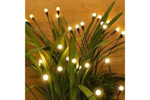 Sakulight 2 Pezzi 16 LEDs Luci Solari Esterno, Lucciole Solari da Giardino, IP65 Imperm Decorazioni Giardino per Esterno, Luce Solare Led Esterno
