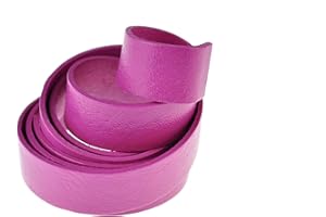 Esnado Cordon en cuir plat 1 m. Largeur/couleur : au choix, Cuir, fuchsia, Breite: 25 mm
