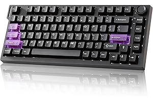 ‎YUNZII YUNZII RT75 PRO Bezprzewodowa Klawiatura Gamingowa, Hall Effect Mechaniczna Klawiatura Magnetyczna z Rapid Trigger, Bluetooth/USB-C/2.4G 8KHz Polling Rate (Czarny, Outemu Magnetic Red Switch)