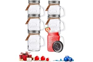 SMITHS MASON JARS Smiths Mason 6 Bicchierini Mini in Vetro da Shot Forma Barattolo da 120 ml, Ideale per la conservazione degli Alimenti, Conserve, Bicchierini da Shot e con Una Bella Etichetta