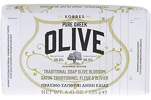 KORRES Olive Blossom Körperseife, festes Seifenstück mit extra nativem Olivenöl, nährend & feuchtigkeitsspendend, vegan, 125 g