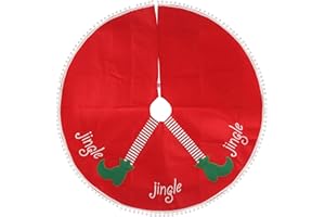 N/AN/A CHALA Weihnachtsbaum Deko Rot Weihnachtsbaumdecke Rund Weihnachtsbaum Rock Christbaumdecke Elf Baumdecke Christbaum Rock Christmas Tree Skirt für Tannenbaum Christbaumständer Weihnachtsbaumdeko