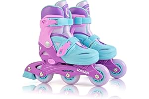 ‎LOCAVUN Locavun Inliner Kinder 4 Größen Verstellbare Inline Skates für Mädchen Größe 26-29 29-34 30-35 Inlineskates mit 82A PU Rollen Rollerskates