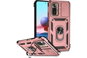 ATISIJIE Carcasa para Xiaomi Redmi Note 10 Pro Funda, Antigolpes Militar Funda Xiaomi Redmi Note 10 Pro Original con 360 Grados Magnetic Anillo Case [Protección de la cámara] Oro Rosa