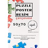 22lik Puzzle Poster Resim &Ccedil;er&ccedil;evesi PVCli Postersiz Resimsiz &Ccedil;er&ccedil;eve (Siyah, 50x70)