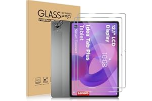 ELYCO Schutzfolie Kompatibel mit Lenovo Idea Tab Plus 12.1 Zoll für Panzerglas, 2 Stück Displayschutzfolie + 2 Stück Kamera Schutzglas, Anti-Bläschen Panzer Schutz Glas, HD Clear