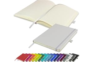 SAVVY BEE Cahier A5, nouveau cahier à couverture rigide, carnet de notes, bloc-notes (blanc)