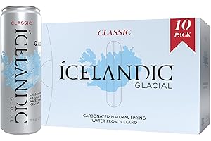 Icelandic Glacial Sparkling Water, Unflavored, 330 ml Cans, 10 Count