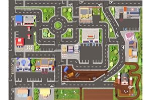 ‎SKIPPIDOO SkippiDoo Children's Play Mat Street & Car (160 x 120 cm) – Washable, Non-Slip & Oeko-Tex Certified – Rug Boys & Girls Children's Room – Children's Rug, Car Rug, Street Rug